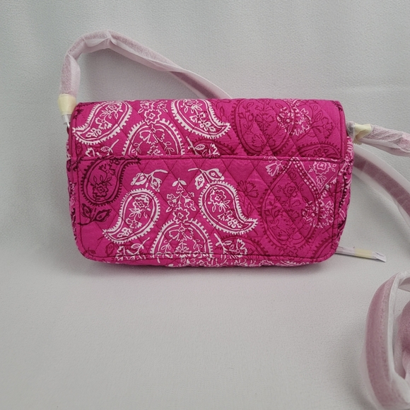Vera Bradley Turnlock Crossbody Stamped Paisley Faux Leather Trim Purse - Picture 5 of 16